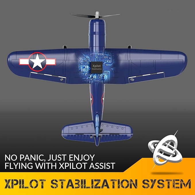 RC Plane 4-CH Remote Control Airplane F4U Corsair RTF Aircraft with One-Key Aerobatic and 6-axis StabilizerReady to Fly RC Airplane for Beginner Ideal Gift for Adults