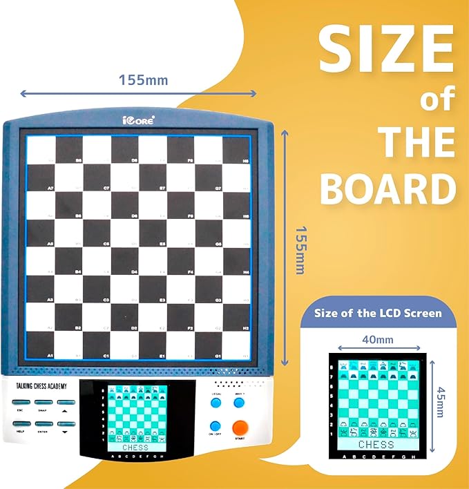 iCore Electronic Chess Set - Develop Thinking Chess Set for Kids Memory Electronic Chess Board - Talking Coach 30 Skill Levels Beginners &amp Adults