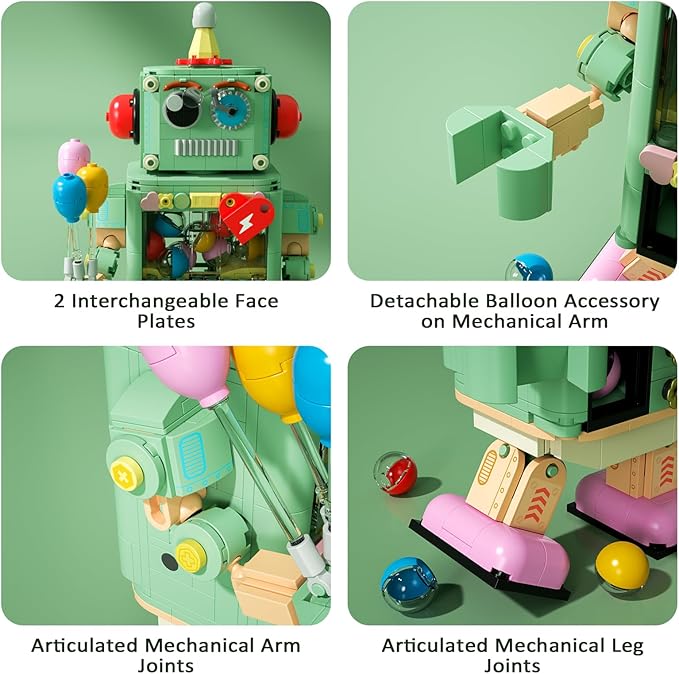 Articulated Robot Building Set with Functional Capsule Vending Machine 617-Piece Interactive Desk Toy &amp Creative Gift for Teens Birthday and Adults Valentine's Day