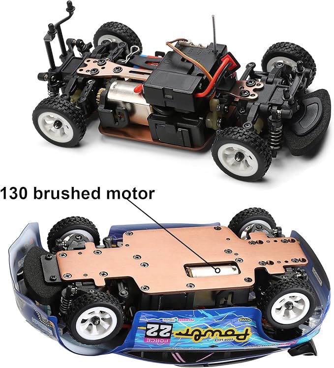 WLtoys 284010 1/28 Mini 4WD RC Drift Car 30km/h with 3 Upgraded 500mAh Batteries 2.4GHz V8 Remote &amp LED Lights for Adults
