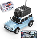 WLtoys 1:64 Mini RC Cars 2.4G FPV Remote Control Toy Car with 720P HD Camera Gyro LED Ambient Light APP Controlled Drifting Car for Adults (Blue)