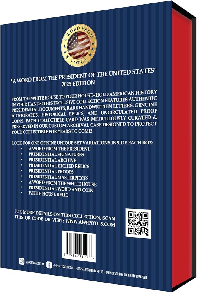 2025 A Word from The President POTUS Trading Card Box 1 Autograph or 1 Relic Per Box (Bush Clinton Donald Trump Joe Biden Obama)