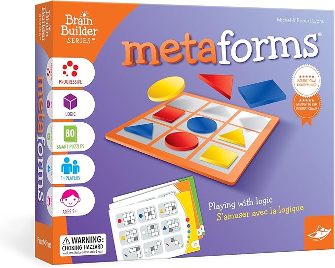 FoxMind Games: MetaForms Logic and Deductive Reasoning Puzzle Game 80 Smart Puzzles to Work Through 6 Levels of Complexity Develops STEM Skills 1+ Players for Ages 5 and up
