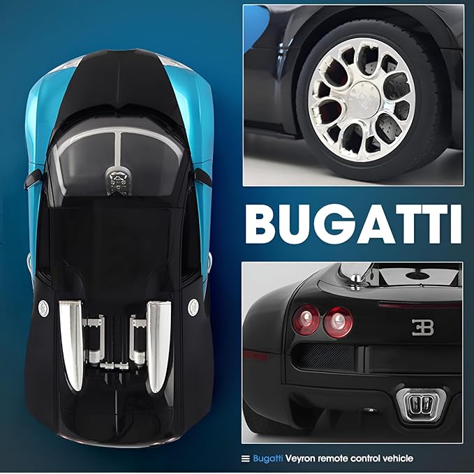 Vinie Remote Control Car for Boys RC Cars Bugatti Veyron 1:14 Scale Officially Licensed Kids Toys Drift Car with Cool Led Lights 4 5 6 7 8 9 10 11 12 Year Old Boy Birthday Gift (Blue)