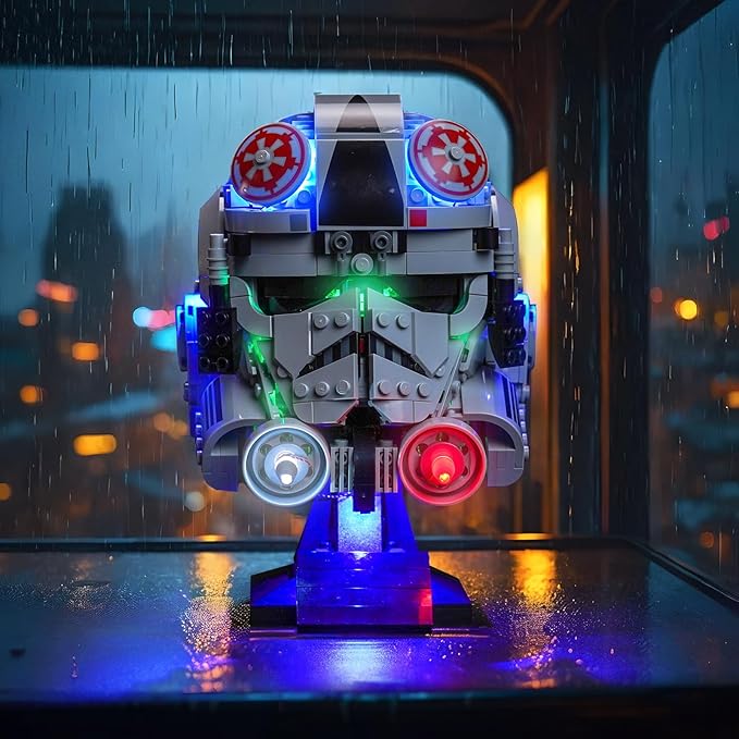 Upgraded Led Light Kit Compatible with Lego at-at Driver Helmet Building Set Lights Decoration Compatible with Lego 75429 (Model Not Included)