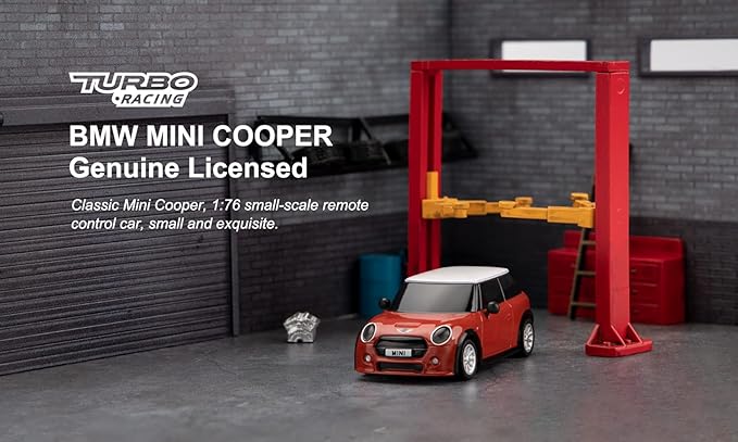 1:76 Turbo Racing Scale RC Sport Car Table Racing Remote Control Mini Model Car Full Proportional RTR Kit Toys (Baoma mini-red)