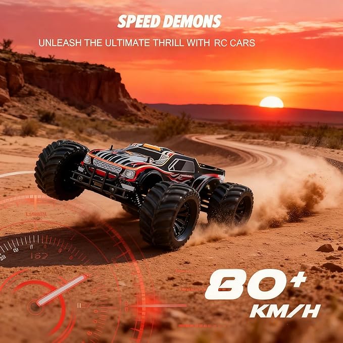JLBRACIGRC 1/10 RTR Brushless Fast RC Cars for AdultsMax 80+KM/H Hobby Electric Off-Road Monster TruckWaterproof High Speed Remote Control CarRC Truck 4x4 All Terrain Off Road Gift