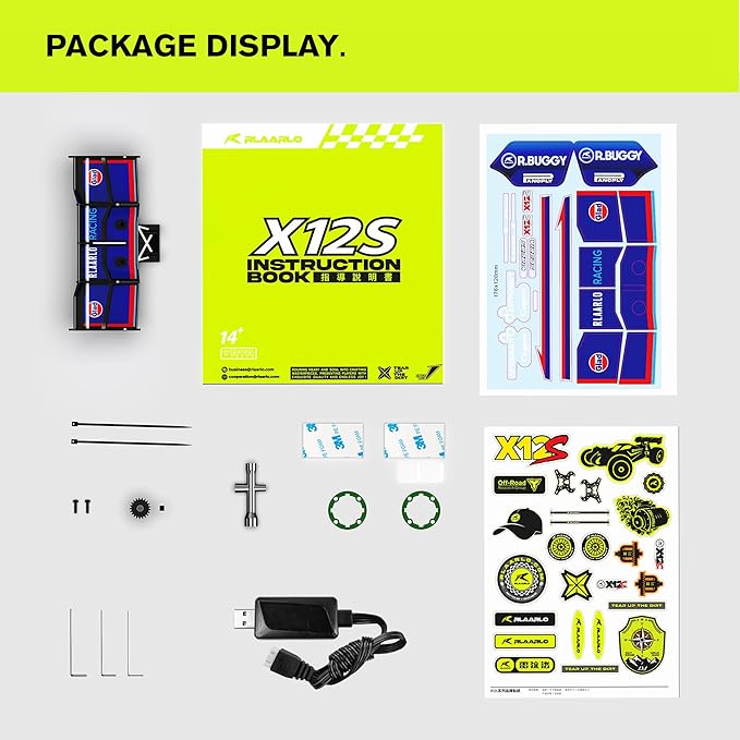 1/12 Brushelss RC Cars 50 MPH RC Buggy Remote Control Truck 4×4 Monster Car Ages 8+