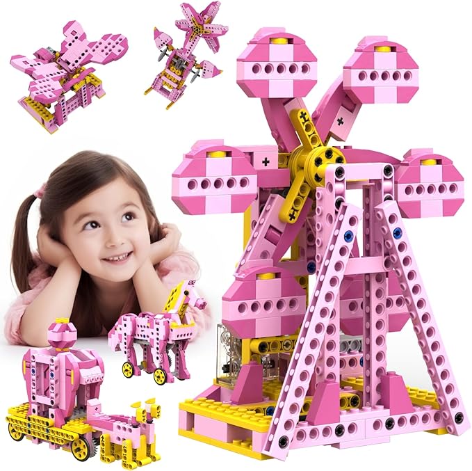 Robot G STEM Kits for 6-7 Year Old Girl 8 in 1 Electric Building Toys for Kids 6-8 8-10 DIY Educational Construction Science Kit for Girls 6-12 Christmas Birthday Gift