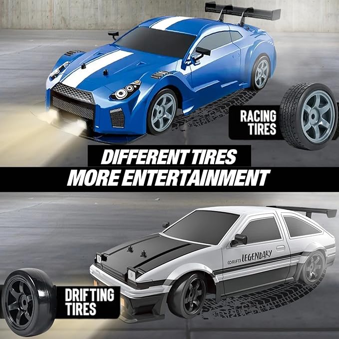 Liberty Imports RC Drift Car 1/16 2.4GHz 4WD Remote Control Sport Racing On-Road Vehicle with LED Light Batteries and Drift Tires (Red)