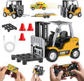 Mini RC Truck 1:64 Scale RC Forklift Toy Electric Vehicle with 2.4Ghz Remote Control 2 in 1 RC Cars Lift Fork &amp Hook with Lights &amp Sounds for 3 4 5 6 Year Old Boys Kids and Girls Birthday G