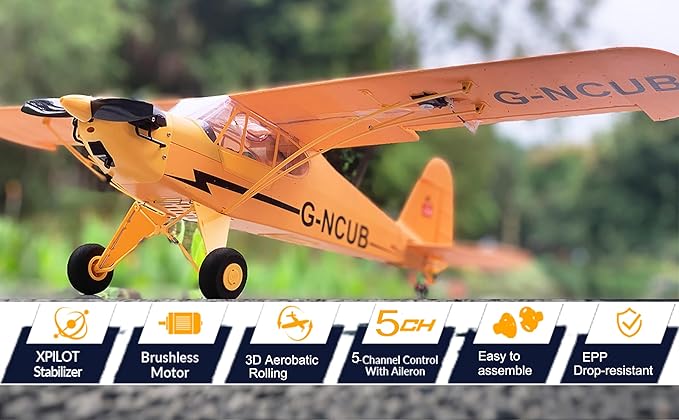 Large Brushless Remote Control Plane XK A160 RC Aircraft Glider J3 6-Axis Gyroscope 5-Channel 3D Stunt Somersault Flight 6 AXIS Gyro for Beginners Adults Expert