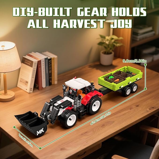 Mould King 24093 Farm Wheel Loader Building Sets 504+ Pieces Mini World City Series Construction Sets Farm Toys for Boy Age 8+