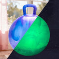 PlayZap Glow in The Dark Hopper Ball for Kids 6-12 Night Light Bouncy Ball with Handle 20 Inch Inflatable Hippity Hop Jumping Hopping Toys Girls Boys Gifts for Indoor Outdoor