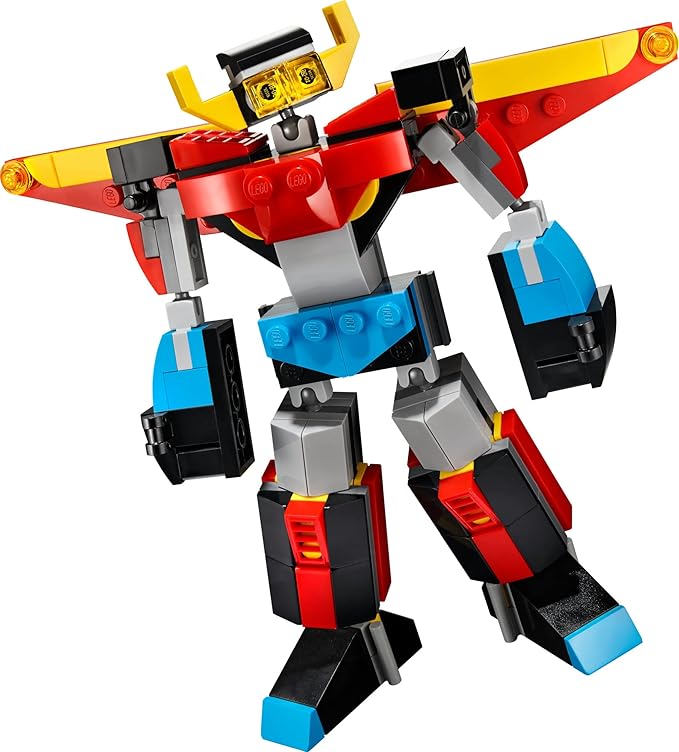 LEGO Creator 3 in 1 Super Robot Building Kit Kids Can Build a Toy Robot or a Toy Dragon or a Model Jet Plane Makes a Creative Gift for Kids Boys Girls Age 7+ Years Old 31124
