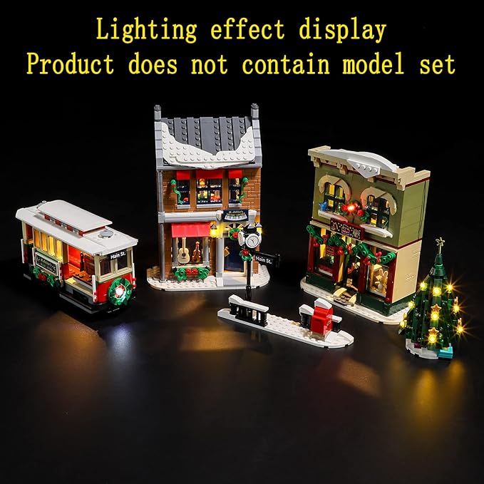 LED Light Kit Compatible with Lego Holiday Main Street - Lighting Set for Creator 10308 Building Model (Model Set Not Included)
