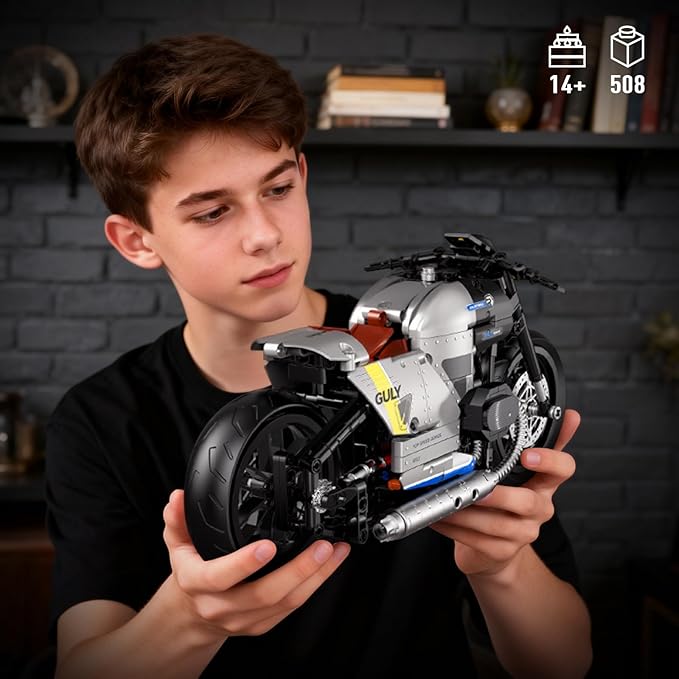 HIGH GODO 1:8 Motorcycle Building Set Technic MOC Motorcycle Model Kit for Adults Collectible Cool Toys Gifts for Teens 14+ (508 PCS)