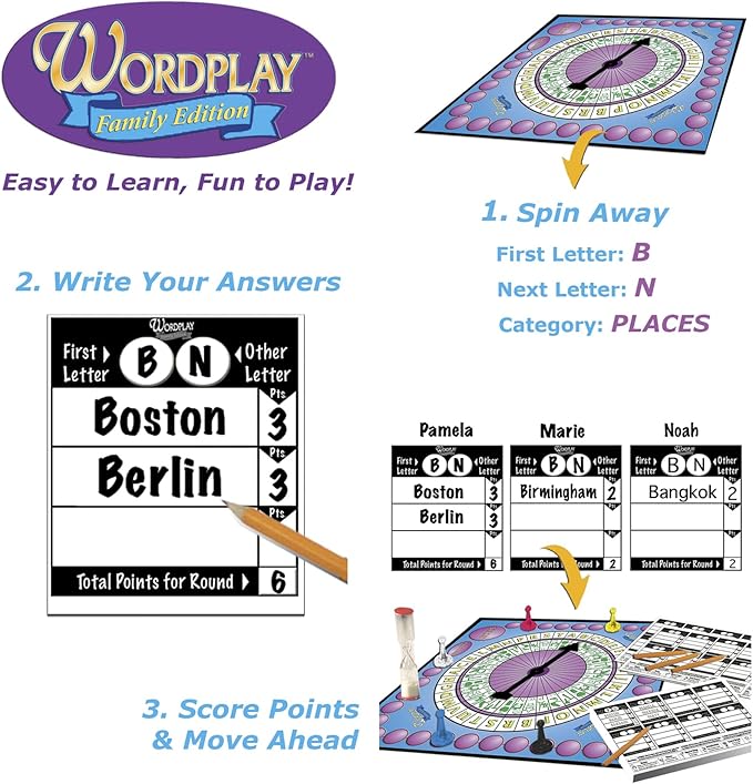 Wordplay – The Ultimate Fast-Paced Word Challenge Board Game for Family &amp Friends – Adult &amp Family Game Night Fun