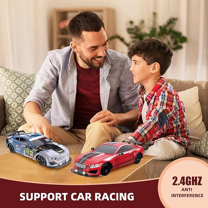 RC Drift Car Drifting RC Car 2.4GHz 1:16 Remote Control Cars 4WD High Speed Racing Vehicle with LED Lights Two Batteries and Drifting Tires Racing Sport Toy Cars for Adults Boys Girls Kids