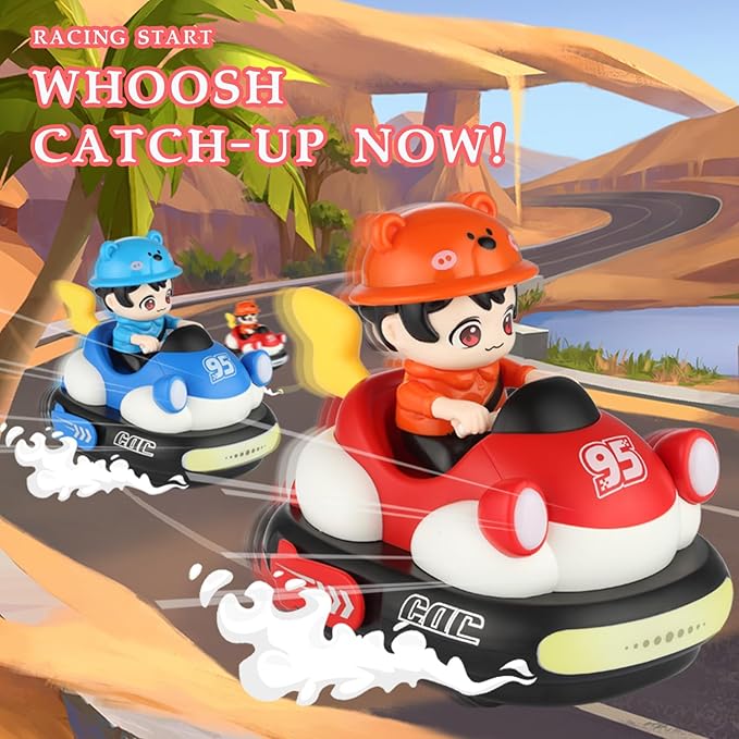 2Pcs RC Bumper Cars Toys with Ejector Rechargeable Remote Control Collision Cars LED Light-Up Battle Racing Game for Kids Ages 3–8 (Parental Guidance) Fun Gift for Boys &amp Girls