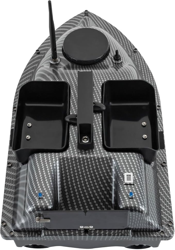 RC Bait Boat 600m/1968ft Long-Distance Control Surf Fishing Bait Boat 4.4LBS Loading Capacity with Dual 5200mAh Battery and LCD for Lake/Ocean Angling Auto Navigation (Gray)