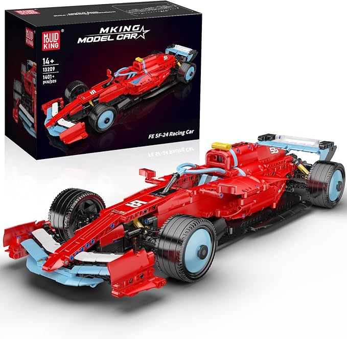 Mould King Racing Car Building Block Set 1401 Pcs Detailed Super Car Model Kit 1:8 Scale Sport Car Build and Display Home Decoration Building Set for Adults