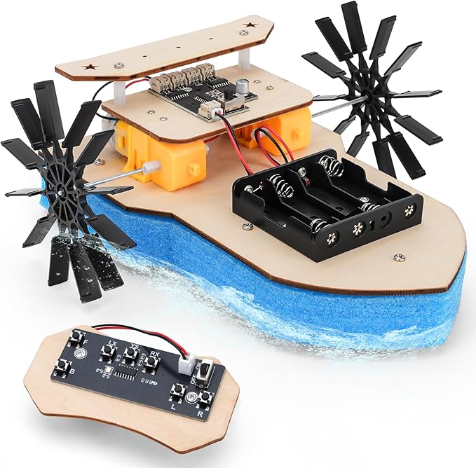 RC Boat Building Kit for Kids Ages 8-12 Paddle Boat STEM Science Kit for Boys &amp Girls