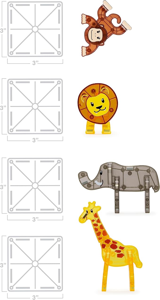 MAGNA-TILES Safari Animals 25-Piece Magnetic Construction Set The ORIGINAL Magnetic Building Brand