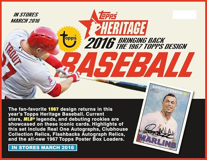Topps MLB 2016 Heritage Retail Baseball Trading Cards Small Black