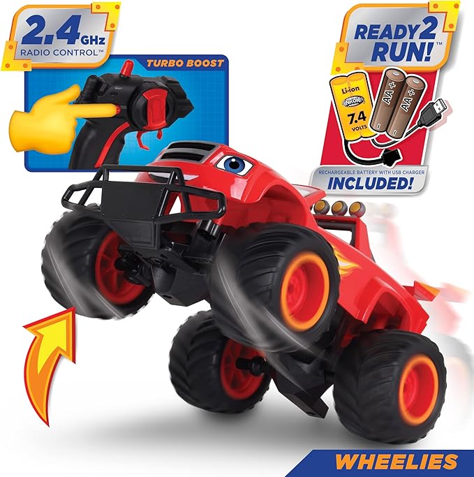 NKOK Blaze and the Monster Machines RC Monster Truck Toy High-Performance Ready-to-Run Remote Control Truck for Kids Off-Road Racing Vehicle