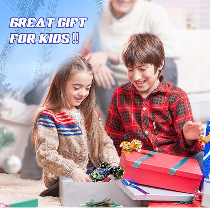 Gesture Sensing RC Stunt Car Toys for Boys Girls 6-12 4WD Drift Hand Controlled Car Offroad 360° Rotation with Lights Music for Kids Age 7 9 10 11 12 Years Old Birthday Xmas Gifts