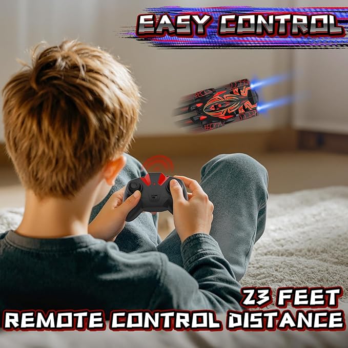 Wall Climbing Remote Control Car 360° Rotating RC Stunt Car with Headlight Rechargeable RC Cars Toys for 3 4 5 6 7 8-12 Year Old Boys Girls Kids
