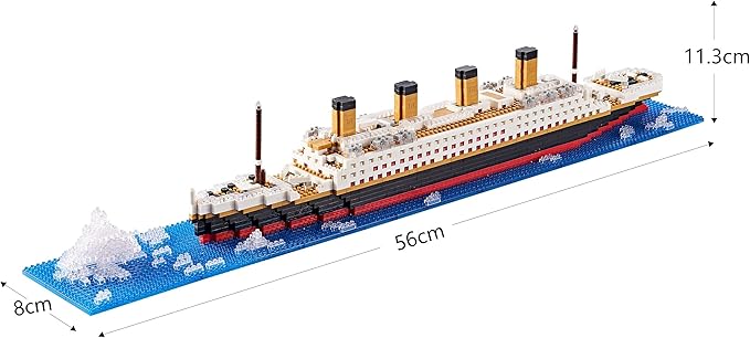 World Famous Titanic Micro Building Block Set Cruise Ship Micro Bricks Model Kit for Adults Ages of 14+ - 1872 PCS Great Gift