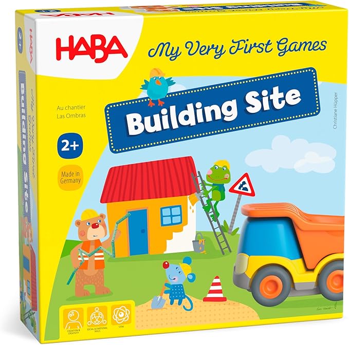 HABA My Very First Games Building Site A Cooperative Learning Kids Game Toddler Learning Activities &amp Games for 2+ Year Olds with Included Toy Truck