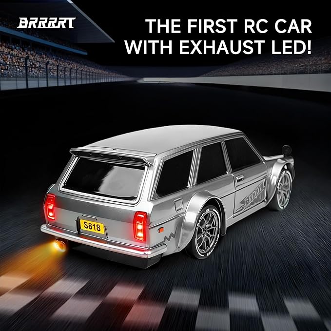 BRRRRT 4WD High Speed RC Drift Car1:24 Remote Control Car20KM/H Mini RC Drift Car with LED LightsAdjustable High Speed/Low Speed Drift CarExtra Drifting TiresBirthday Gifts for Kids Gift 6+