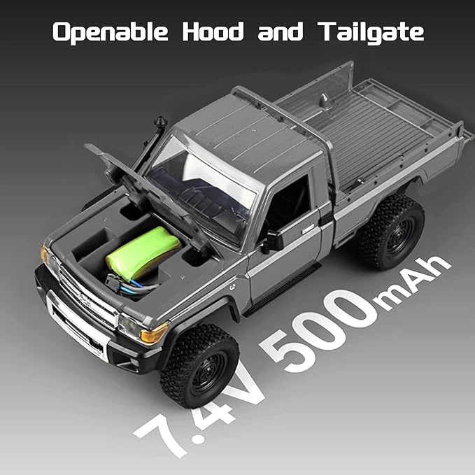 1/12 Scale RC Crawler MN-82 Pro RTR RC Truck LC79 4x4 Off Road Vehicles 2.4GHz RC Rock Car with LED Lights for Adults Hobby Toys (Gray)