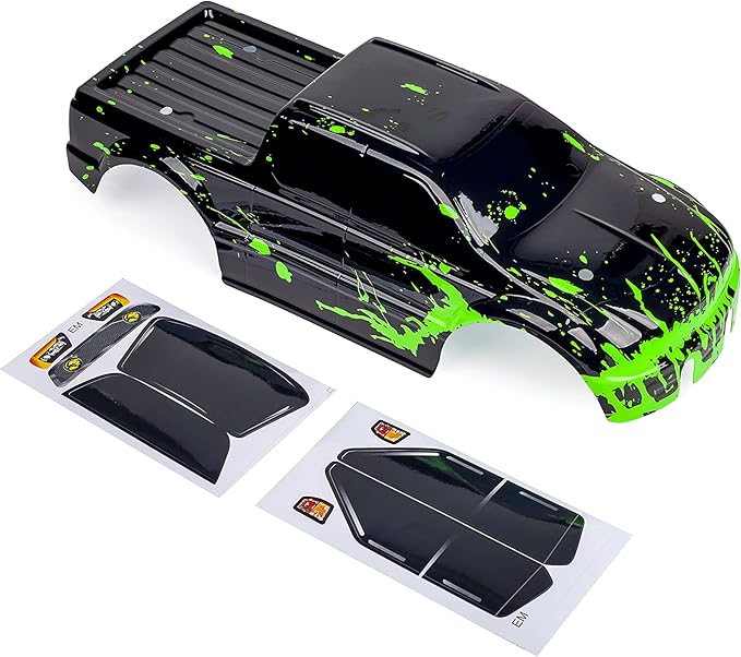SummitLink Custom Body Muddy Green Over Black Style Compatible for T/E Maxx Shell Cover E-Maxx 1/10 Scale RC Car or Truck (Truck not Included) EM-BG-02