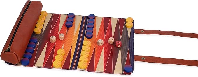 Pendleton Serape Pattern Backgammon - Travel-Ready Roll-Up Game