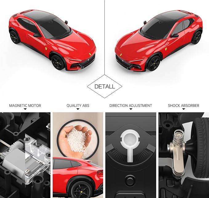 RASTAR Ferrari Remote Control Car 1/24 RC Ferrari Purosangue Toy Car for Kids Adults RC Sports Car – Red FUV