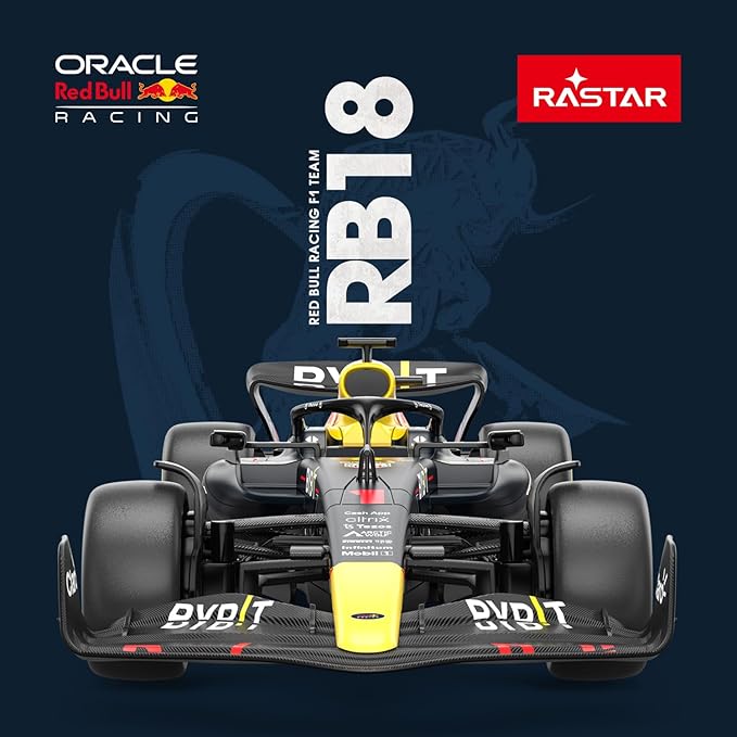 RASTAR Red Bull F1 1/18 Scale RC Car - 2022 Oracle Racing Remote Control Formula 1 RB18 Sergio Perez Model - Dark Blue 2.4G for Kids Adults