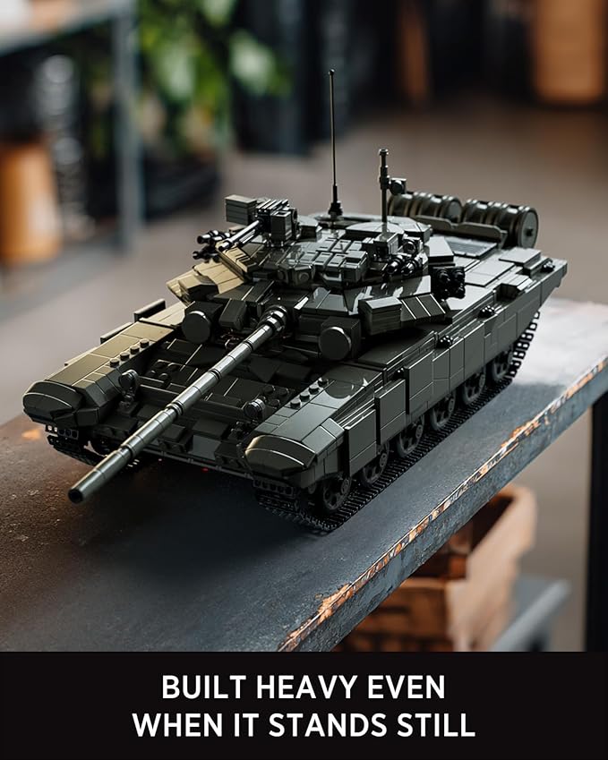 Nifeliz T-90A Military Tank Building Set for Adults Military Vehicle Model Set with Realistic Details Ideal for Army Collectors and Building Enthusiasts (2083 PCS NF10330)