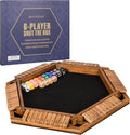 1-6 Players Shut The Box Dice Game Wooden Board Table Math Game for Kids Adult with 24 Dice Close The Box Game for Family Party Christmas Birthday
