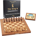 Millennium Chess Classics Exclusive - Electronic Chess Board Set - Chess Teacher &amp Trainer - Auto Sensing Light Up Squares - Smart AI Chess Board for Enhanced Gameplay - Real Wood Hand-Carved Piec