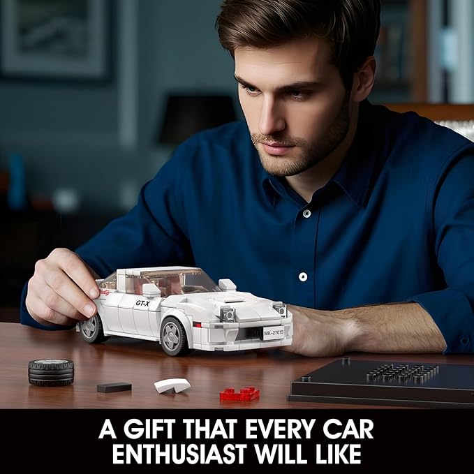 Mould King Speed Champion RX-7 Initial D Building Set &amp Display Case 27015 Cars Model Kits Gifts for Teens/Adults Creative for Teens Age 14+ (369Pcs)
