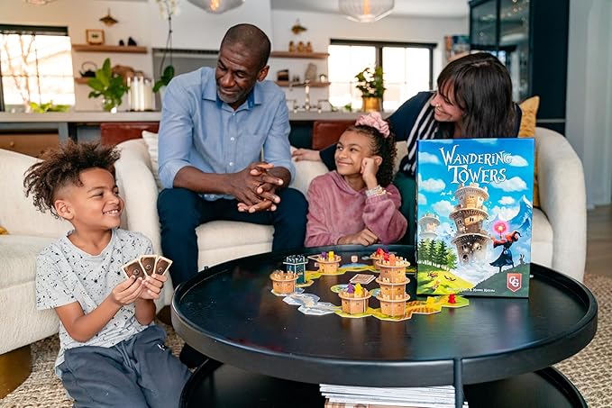 Capstone Games Wandering Towers Strategy Board Game for 1-6 Players Magical Tower Movement and Tactical Planning Competitive and Replayable Fantasy Gameplay | Ages 10+ | 30 Min Playtime