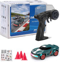 Mini RC Drift Car for Adults 1/64 Desktop Drift Car with Colorful Lights Desk Remote Control Cars for Race Hobby Gifts and Toys (Matte Green Concept Model)