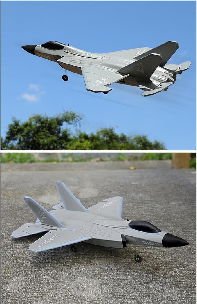 FX9631 4CH Outdoor Remote Control Airplane Brushless Single Duct Fixed Wing RC Aircraft Dual Battery Six-axis Gyro RC Plane Drone Easy to Fly Electric Gift for Beginners