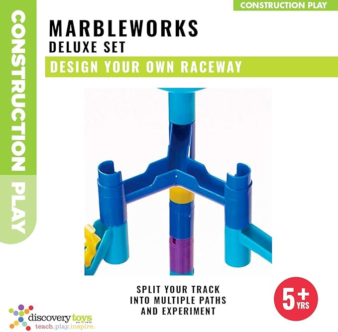 Discovery Toys Marbleworks Deluxe Marble Run | Kid-Powered Learning | STEM Educational Building Block Toy Learning &amp Childhood Development 5 Years Old and Up