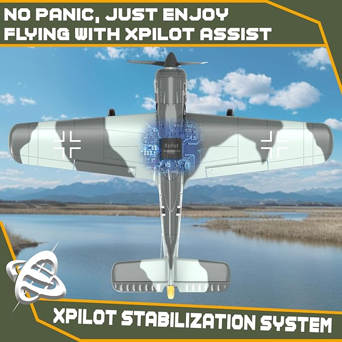 RC Plane 4 Channel RC Airplane FW190 Ready to Fly with Upgraded Xpilot Stabilization System &amp One Key Aerobatic Remote Control Airplanes for Beginners Adult