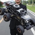Large Size RC Cars Rock Crawler RC Truck with 2 Rechargeable Batteries Remote Control Monster Truck Durable Metal Body &amp LED Headlights Boy Toys for 4-7 8-12 Kids &amp Adults